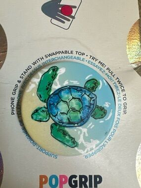 NWT POPGRIP Tortuga Ocean Sea Turtle PopSockets Phone Grip & Stand Swappable